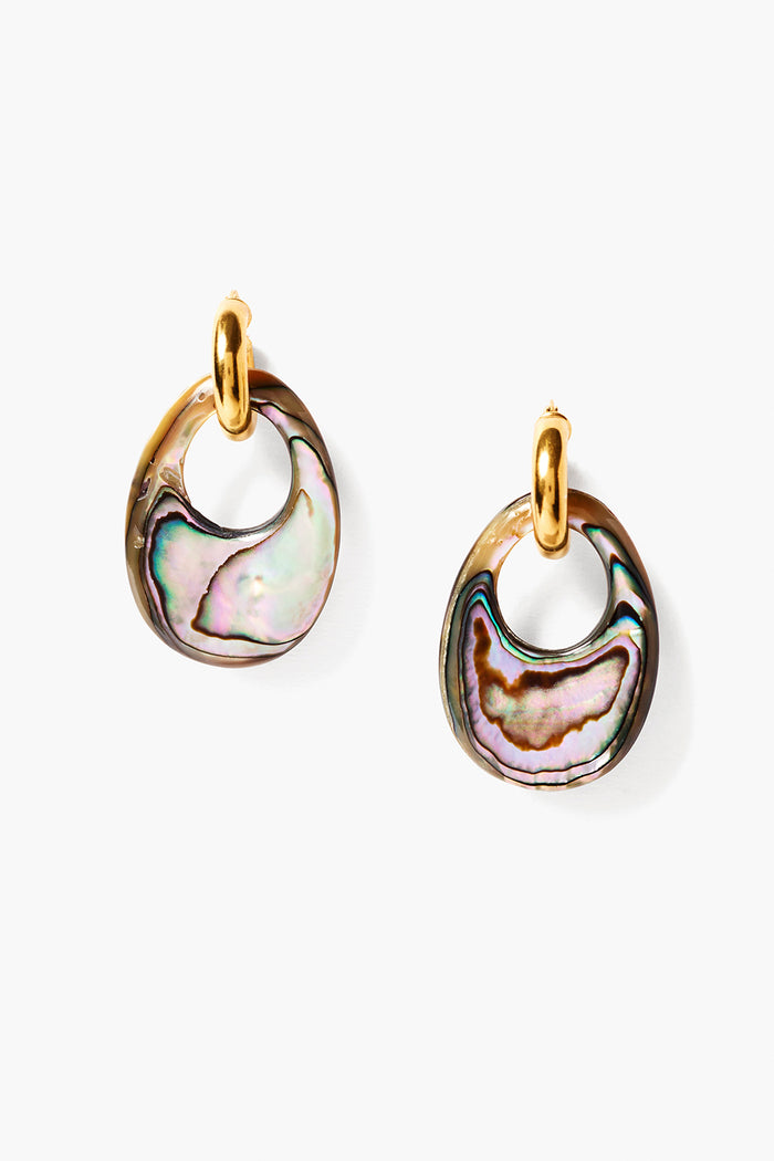 chan luu Nora Hoop Earrings Abalone Earrings
