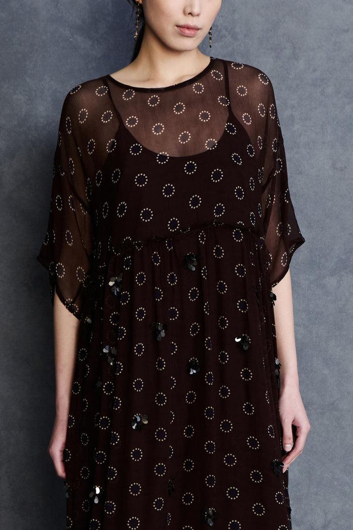 Chan Luu Olivia Silk Chiffon Dress Chocolate RTW