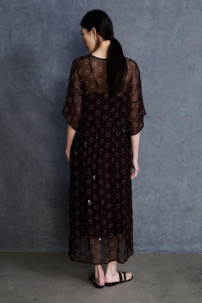 Chan Luu Olivia Silk Chiffon Dress Chocolate RTW