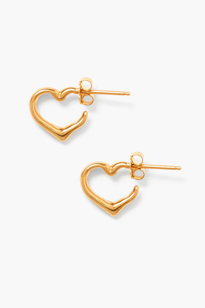 chan luu Open Heart Hoop Earrings Gold Earrings
