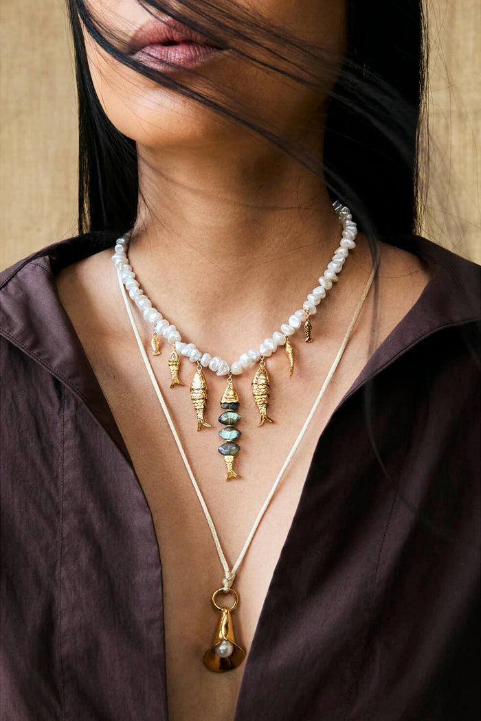 Chan Luu Orris Necklace White Pearl Mix Necklaces
