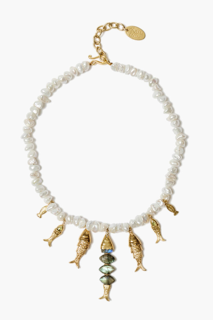 chan luu Orris Necklace White Pearl Mix Necklaces