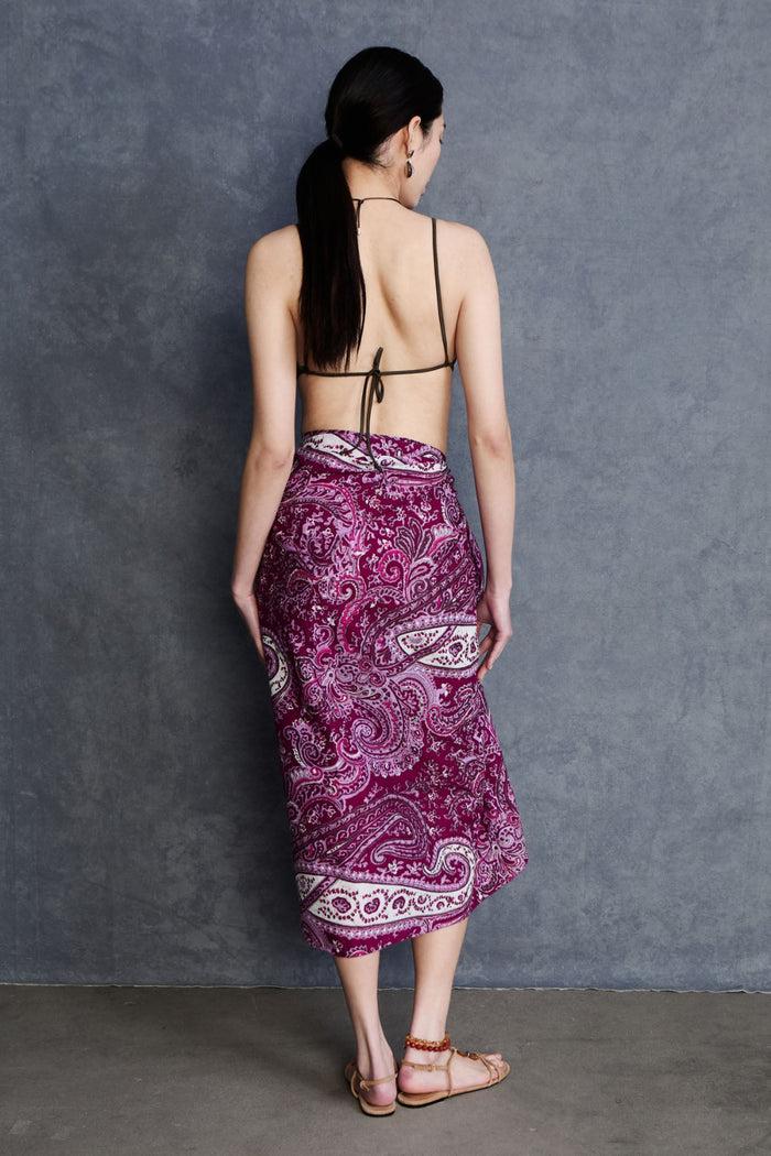 Chan Luu Paisley Printed Sarong Purple RTW