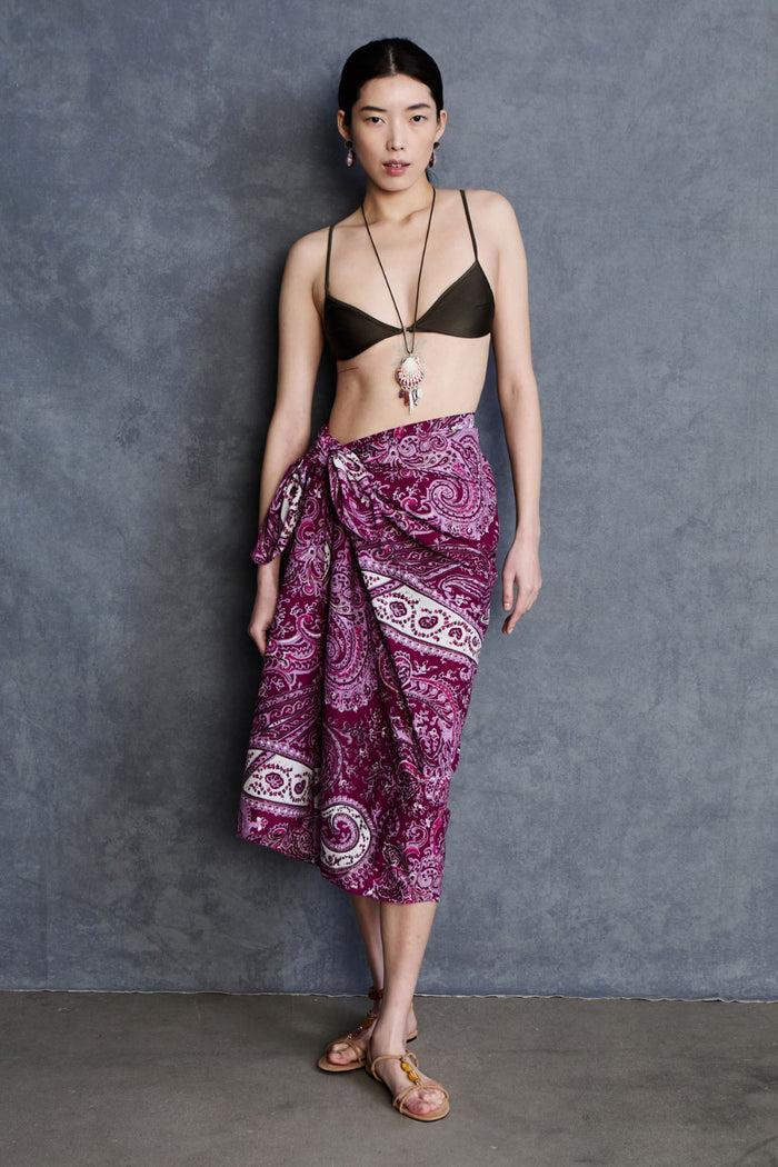 chan luu Paisley Printed Sarong Purple RTW