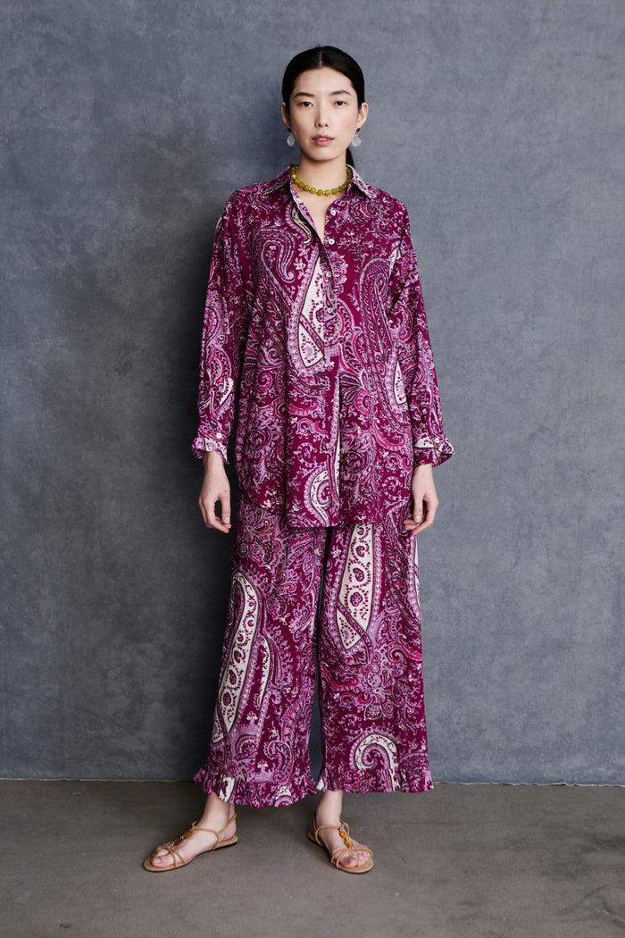 chan luu Paisley Printed Set Purple RTW