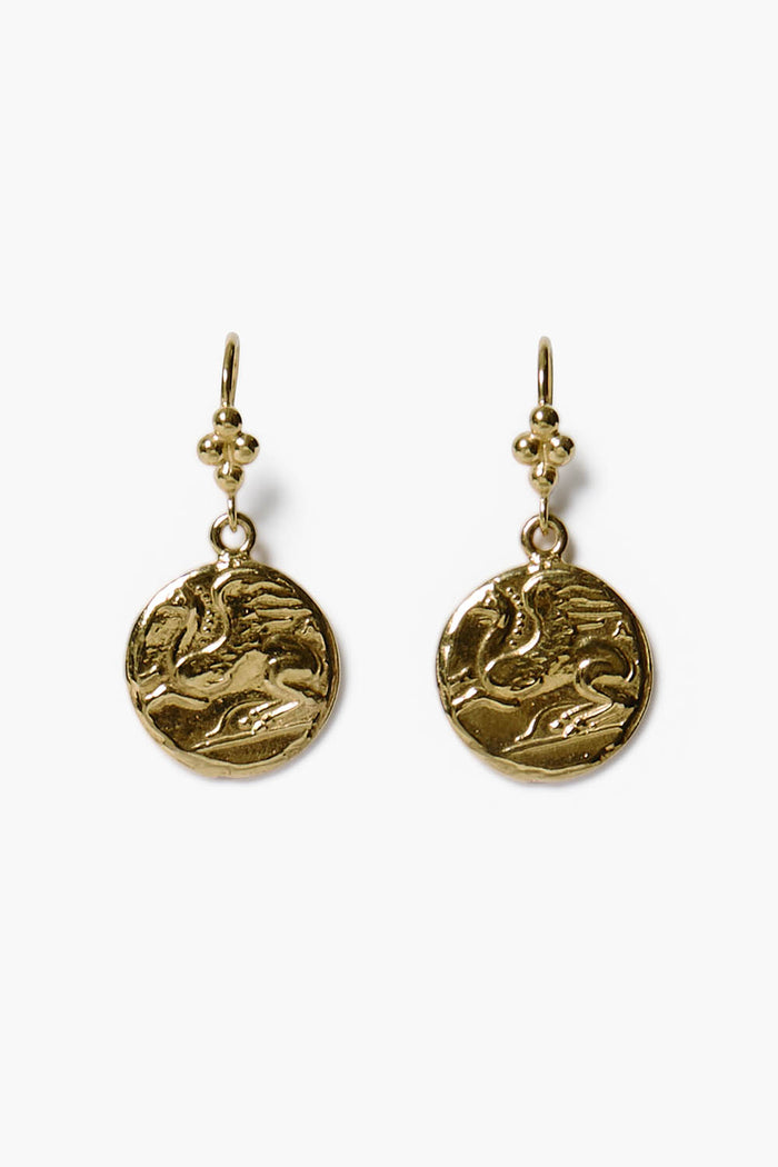 chan luu Pegasus Coin Earrings Gold Earrings