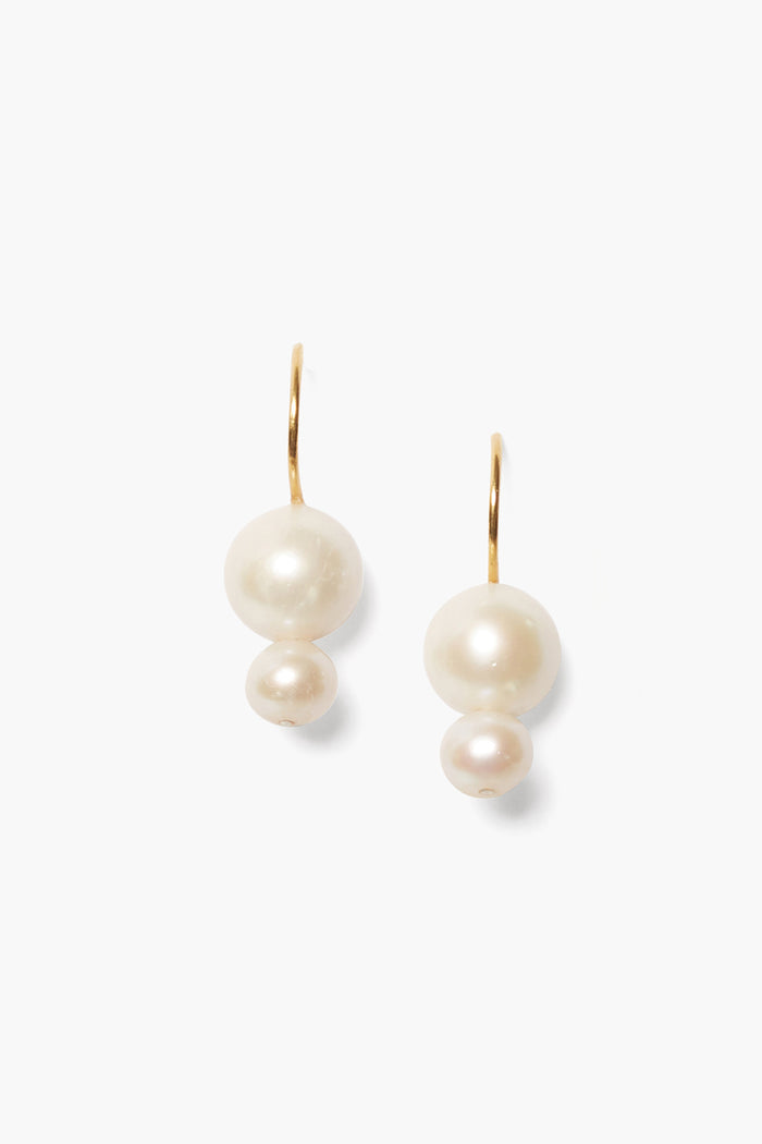chan luu Phoebe Drop Earrings White Pearl Earrings