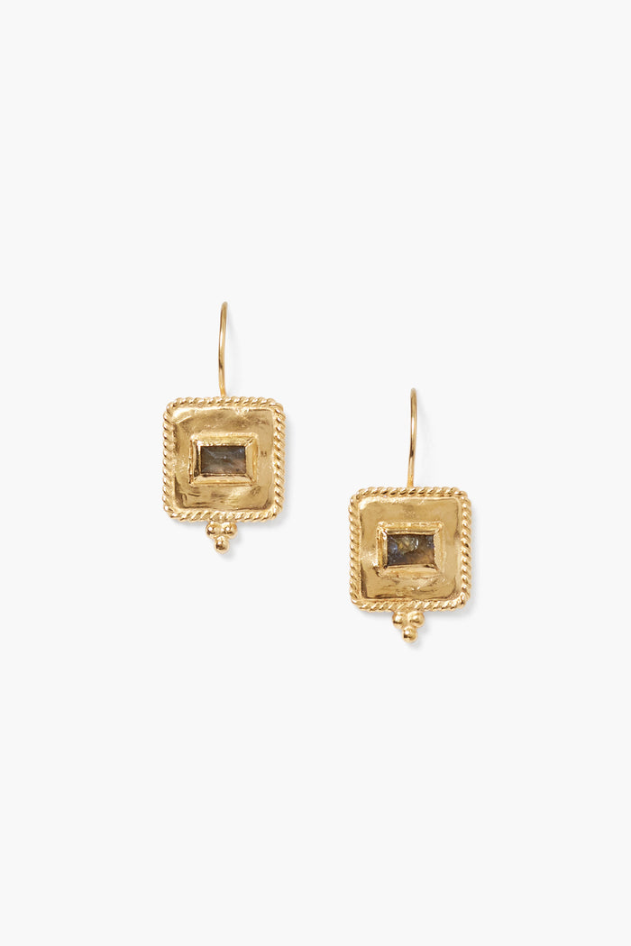chan luu Pilar Earrings Gold Labradorite Earrings