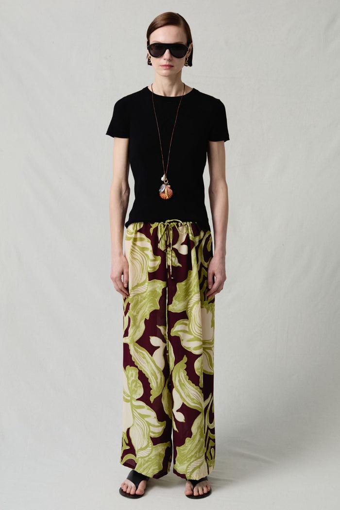chan luu Ramona Silk Pant Hibiscus RTW