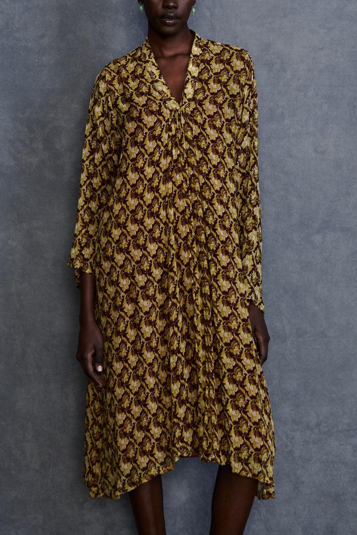 Chan Luu Renata Silk Chiffon Dress Cabernet RTW