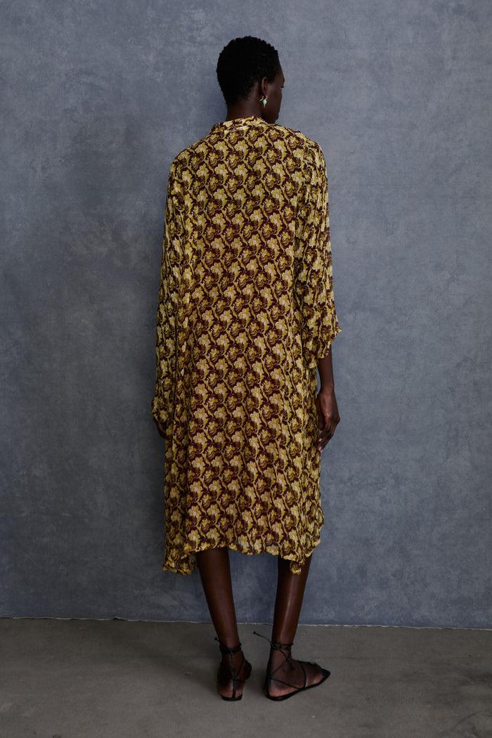 Chan Luu Renata Silk Chiffon Dress Cabernet RTW