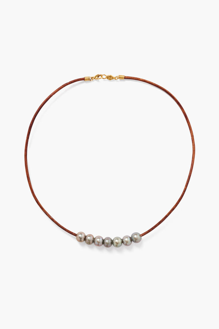 chan luu River Necklace Grey Pearl Necklaces
