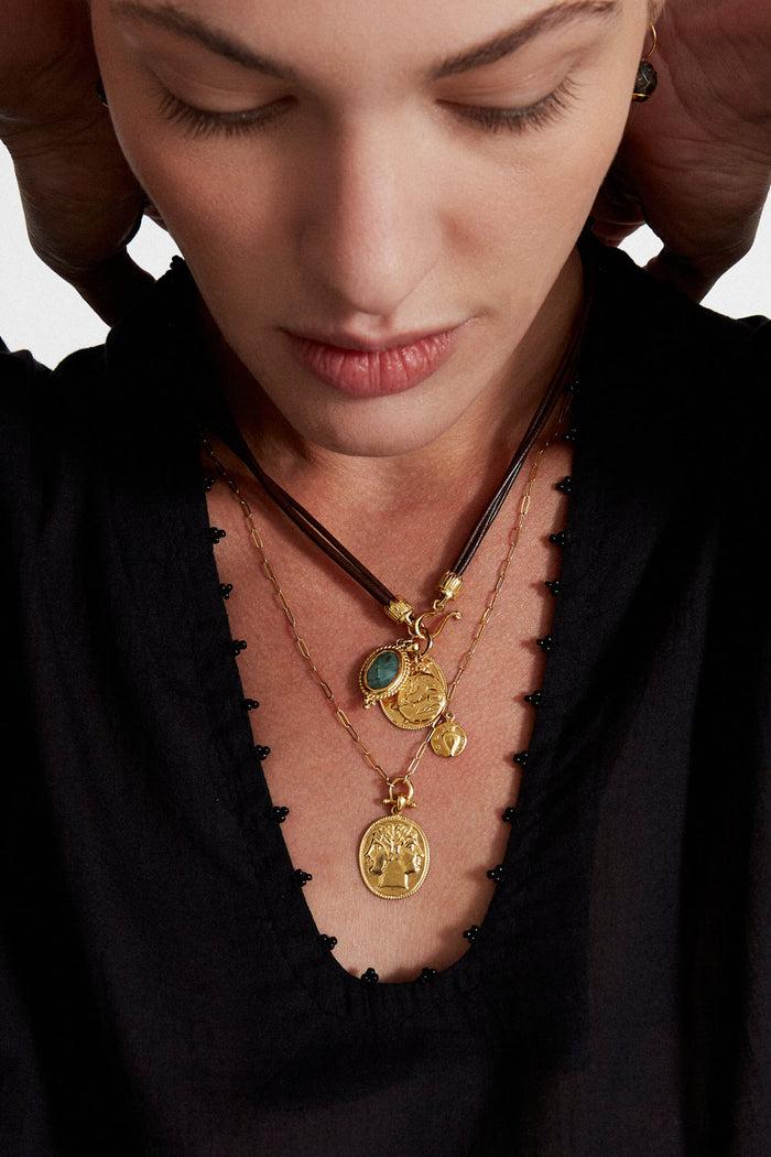 Chan Luu Roma Charm Necklace Emerald Mix Necklaces