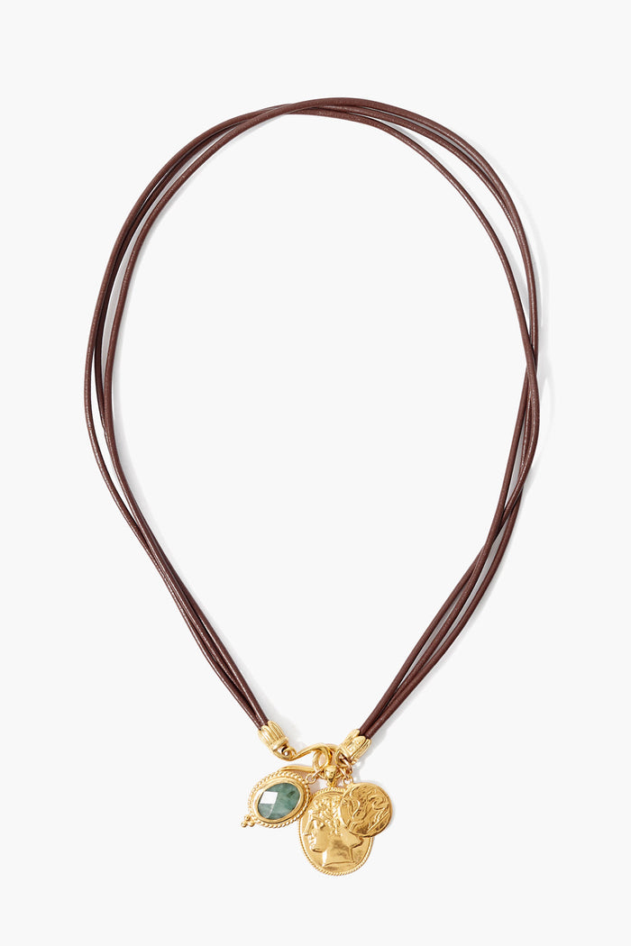 chan luu Roma Charm Necklace Emerald Mix Necklaces