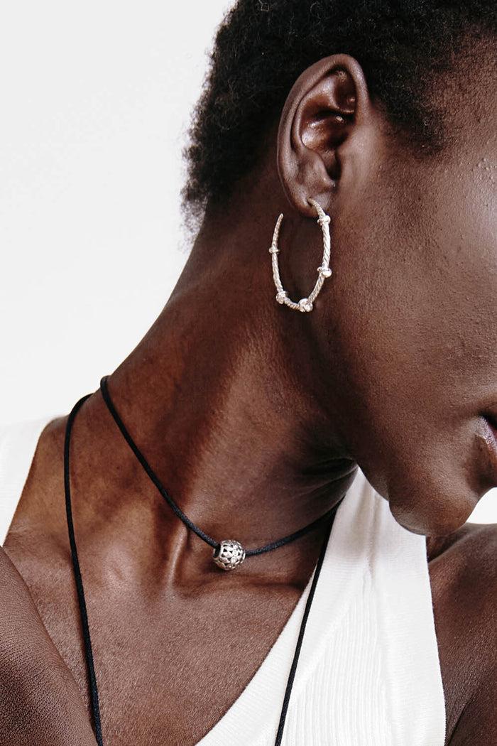 Chan Luu Sailor Hoops Maxi Silver Earrings