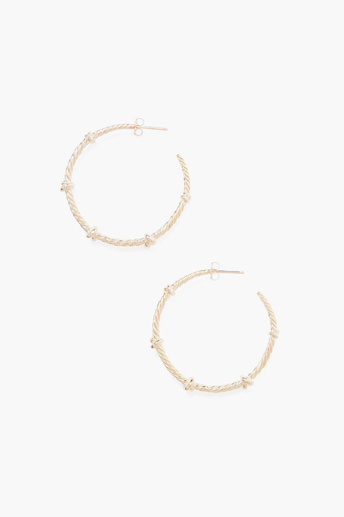 chan luu Sailor Hoops Maxi Silver Earrings