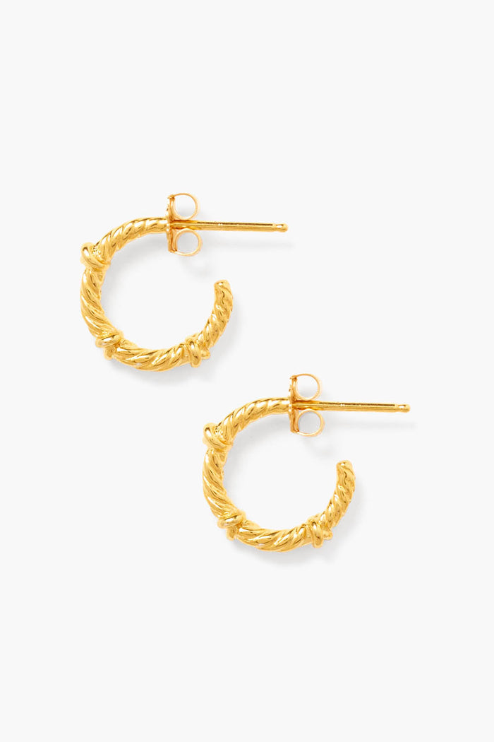 chan luu Sailor Hoops Mini Gold Earrings