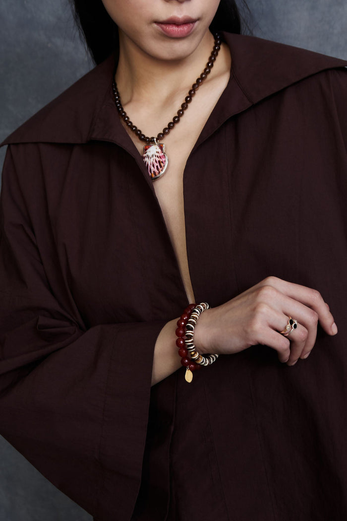 Chan Luu Scallop Necklace Smoky Quartz Necklaces