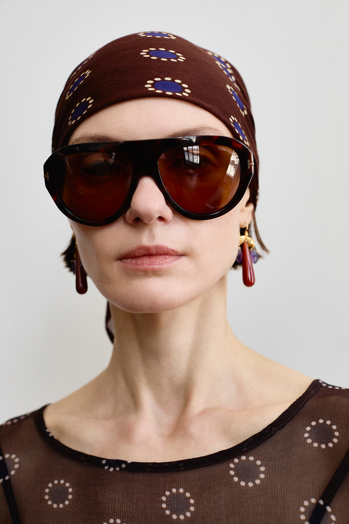 Chan Luu Sundial Dot Bandana Chocolate Accessories