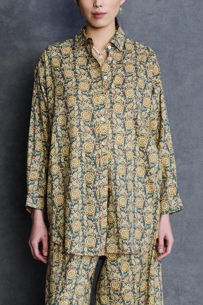 Chan Luu Sunflower Printed Set Steel Blue RTW