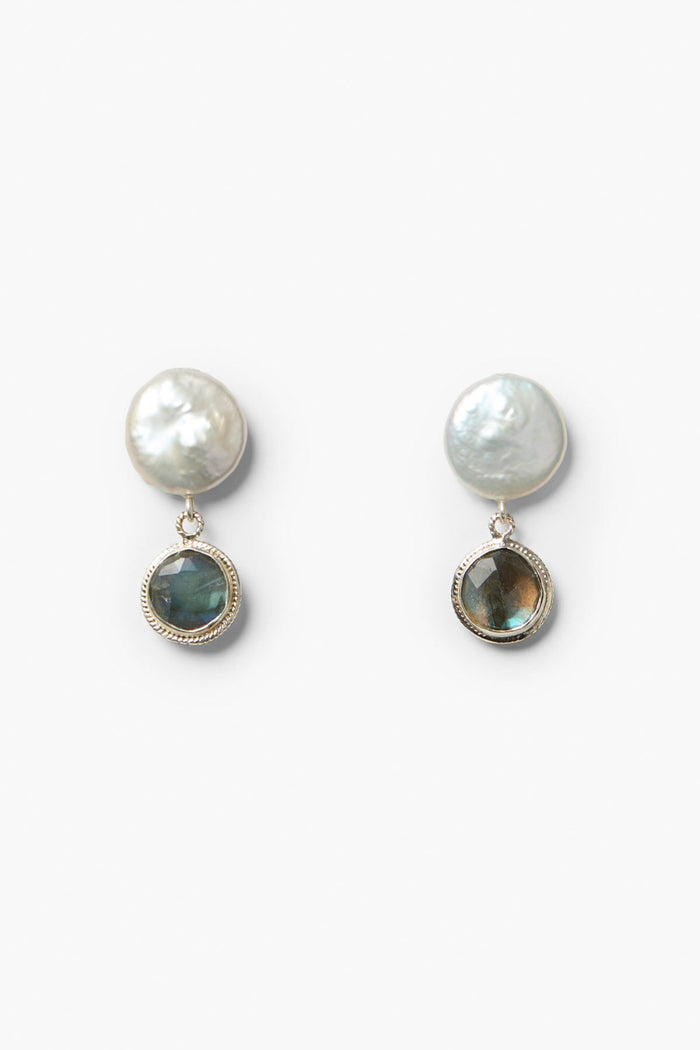 chan luu Sydney Coin Earrings Labradorite Earrings