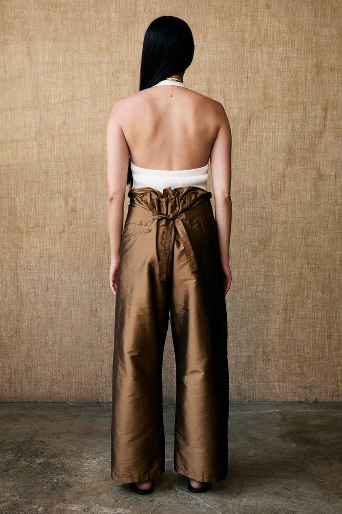 Chan Luu Techno Taffeta Barrel Pant Bronze RTW