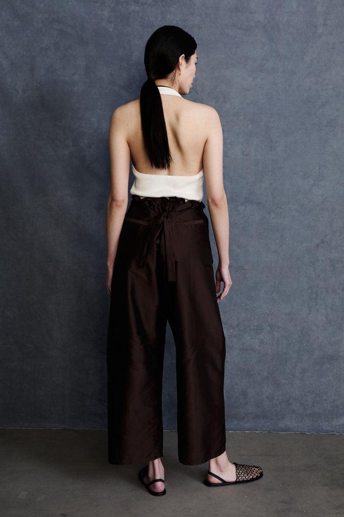 Chan Luu Techno Taffeta Barrel Pant Chocolate RTW