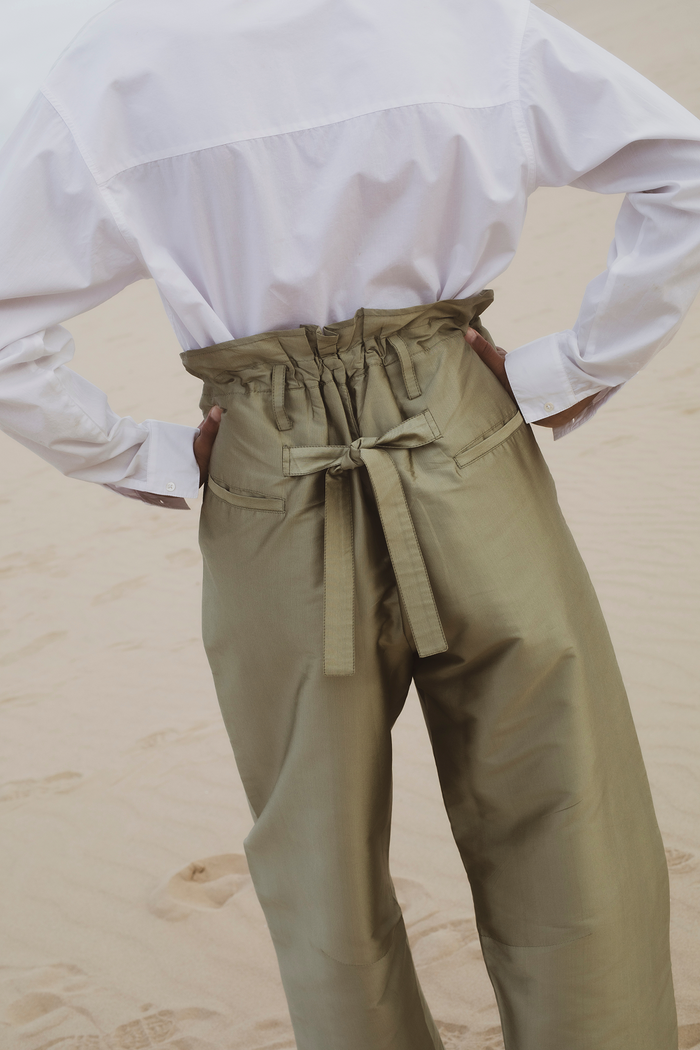 Chan Luu Techno Taffeta Barrel Pant Sage RTW