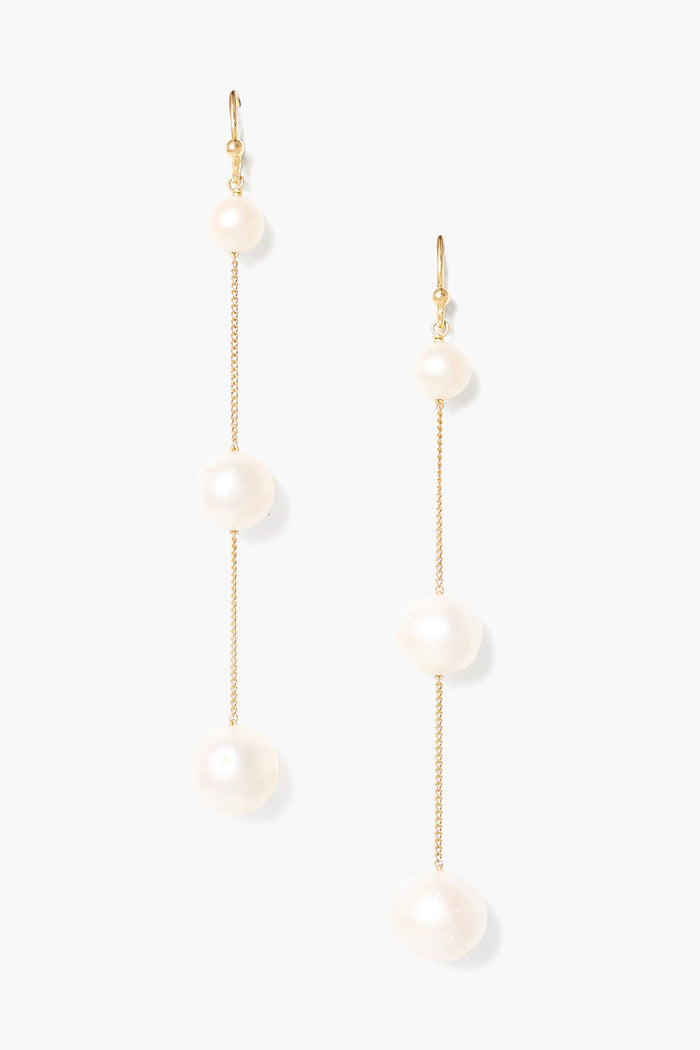chan luu Tiered Floating Pearl Earrings Earrings