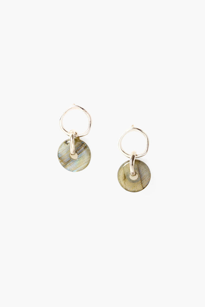chan luu Tova Hoop Earrings Labradorite Earrings