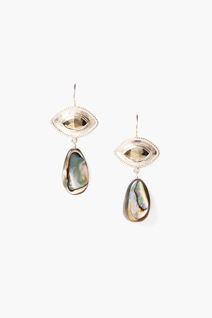 chan luu Twist Evil Eye Earrings Abalone Earrings
