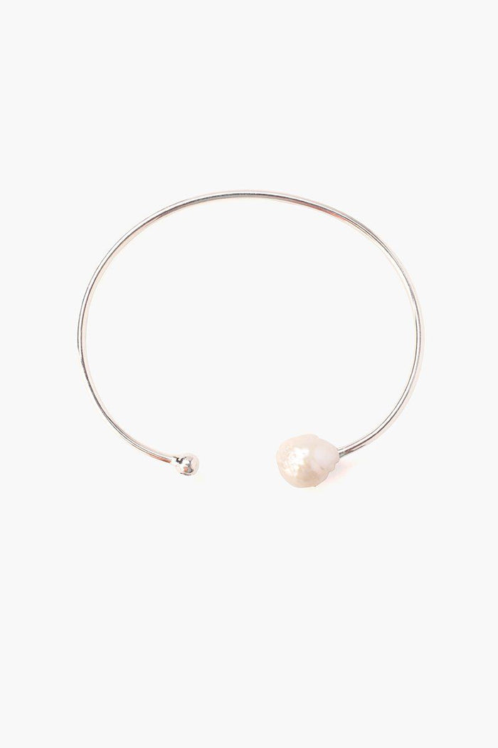 Chan Luu White Pearl Diamond Cuff Bracelets