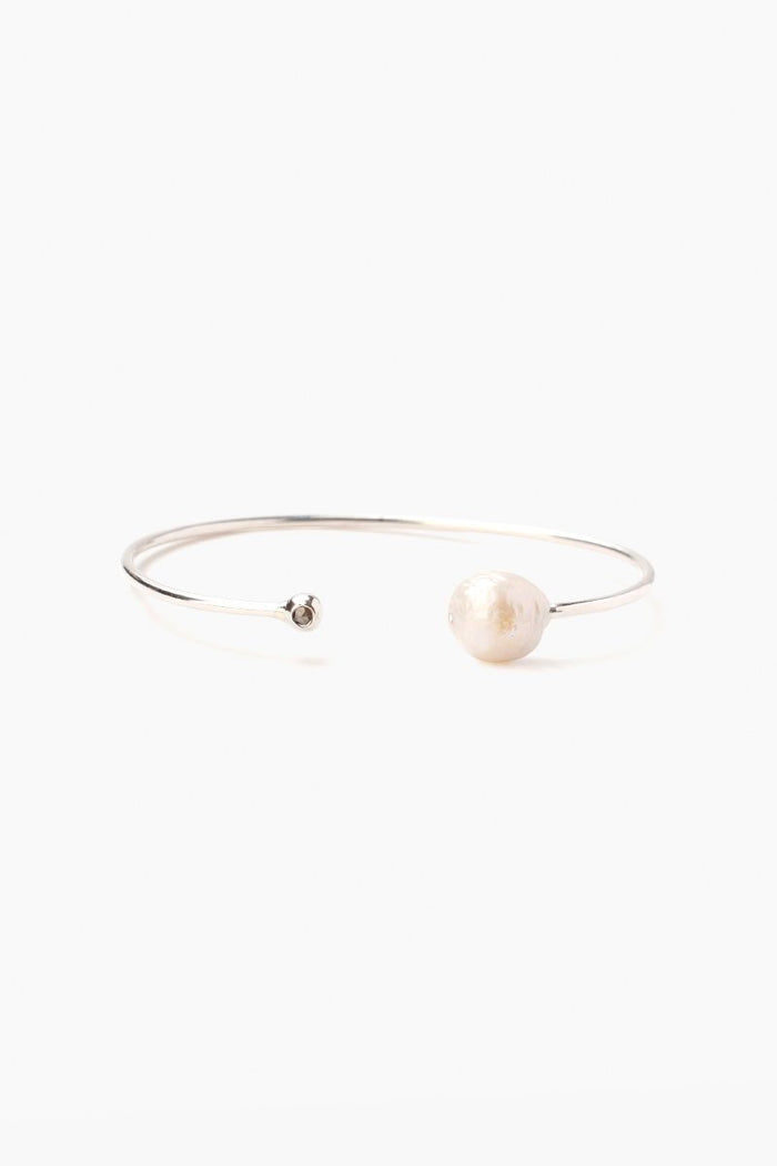 chan luu White Pearl Diamond Cuff Bracelets