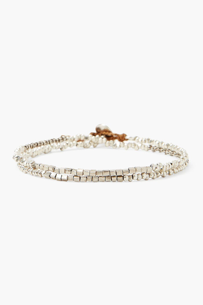 chan luu Cube Double Naked Wrap Bracelet Silver Bracelets