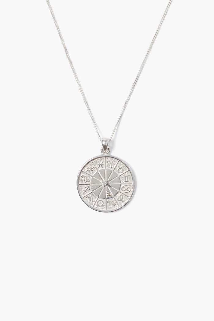 chan luu Custom Diamond Zodiac Coin Necklace Silver Necklaces