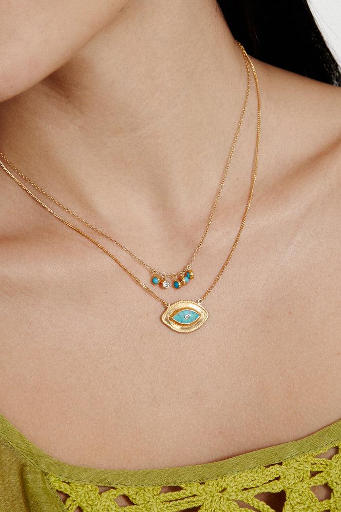 Chan Luu Delilah Charm Necklace Turquoise Mix Necklaces