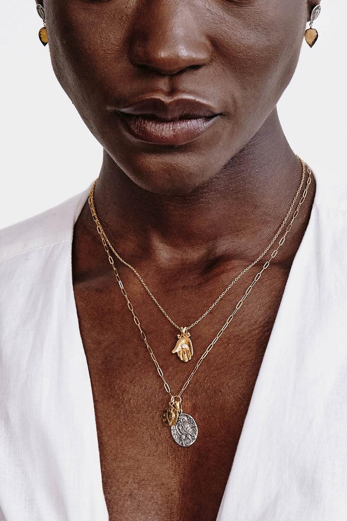 Chan Luu Diamond Giving Hand Necklace Gold Necklaces