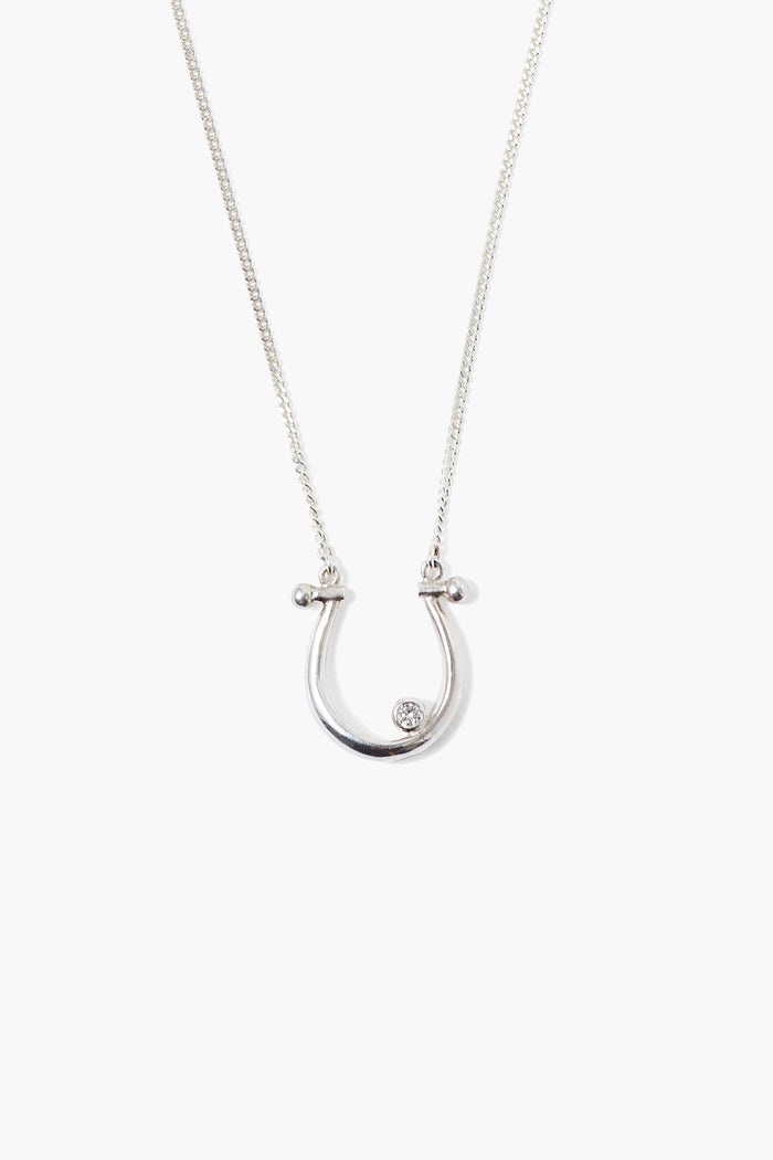chan luu Diamond Horseshoe Necklace Silver Necklaces