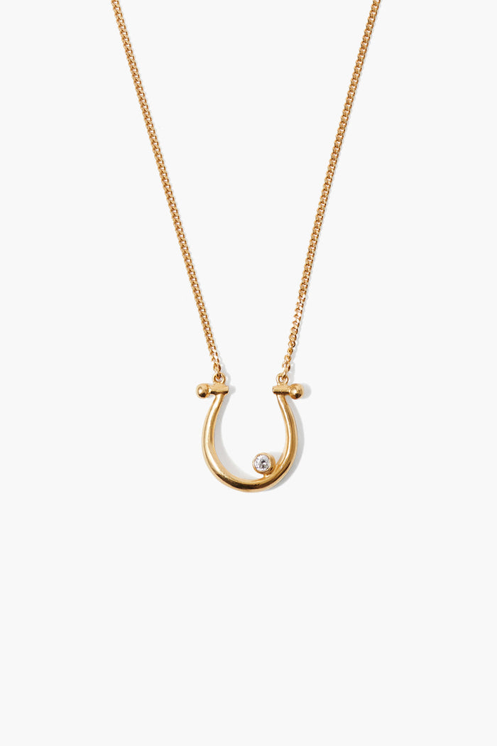 chan luu Diamond Horseshoe Necklace Yellow Gold Necklaces