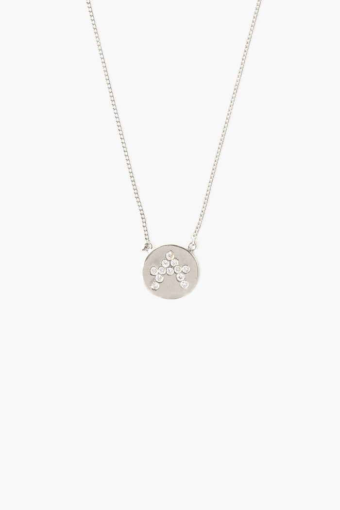 chan luu Diamond Initial Coin Necklace Silver Necklaces