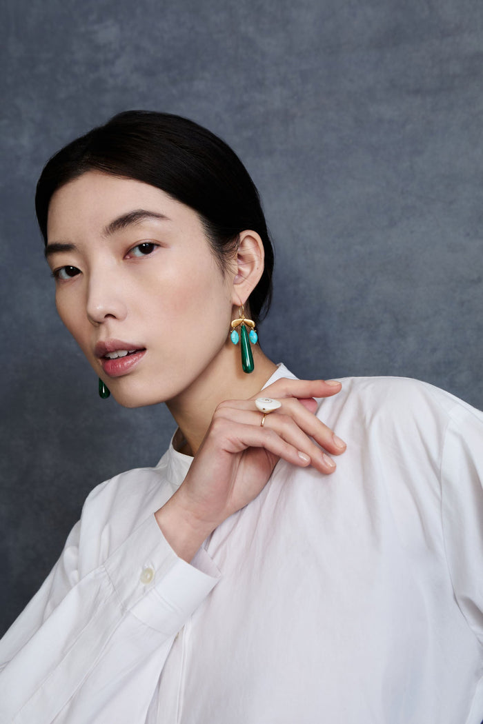 Chan Luu Dragonfly Chandelier Earrings Malachite Earrings
