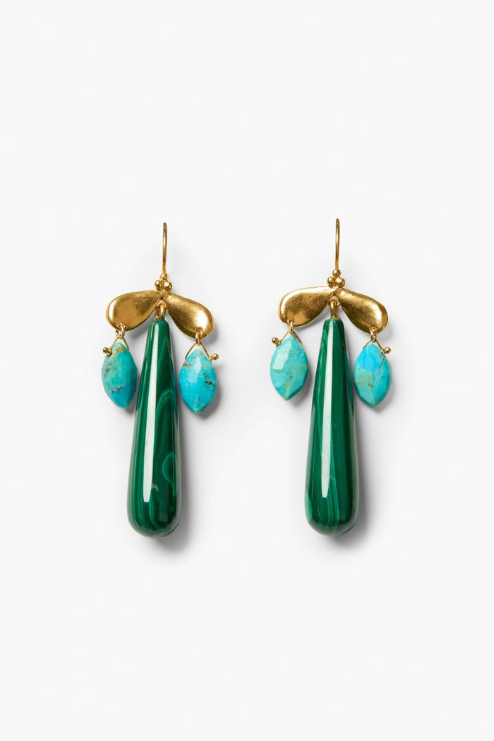 chan luu Dragonfly Chandelier Earrings Malachite Earrings