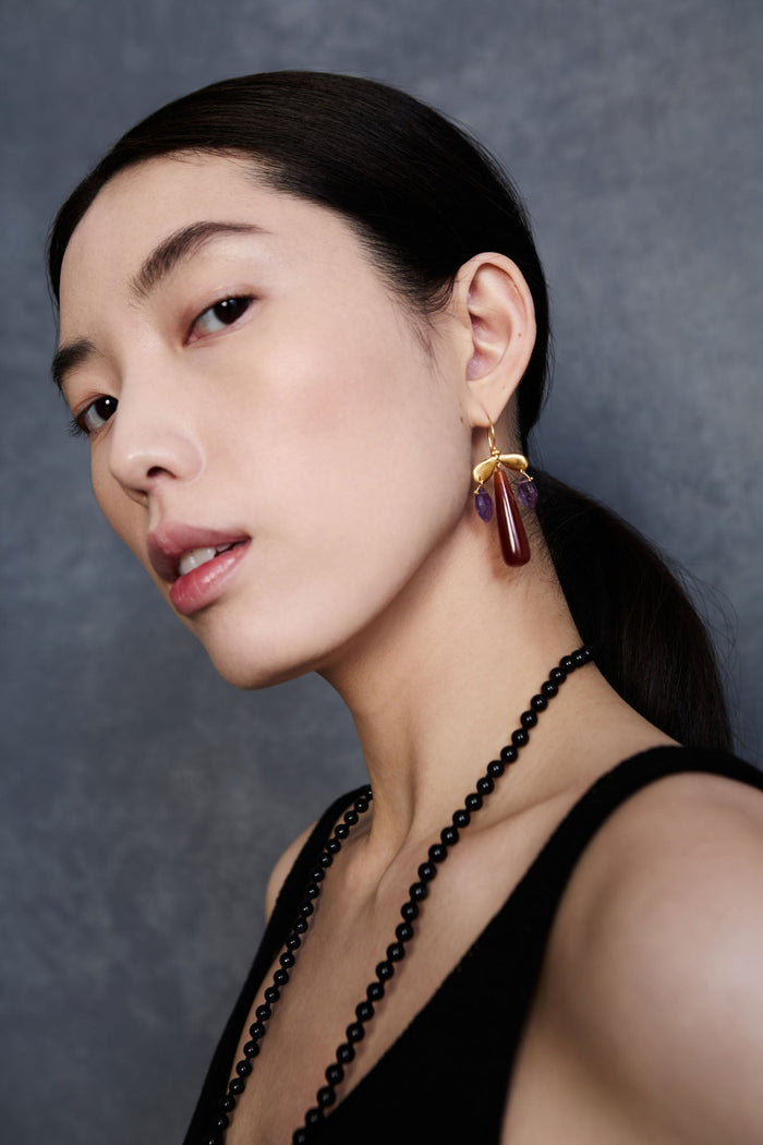 Chan Luu Dragonfly Chandelier Earrings Red Agate Earrings