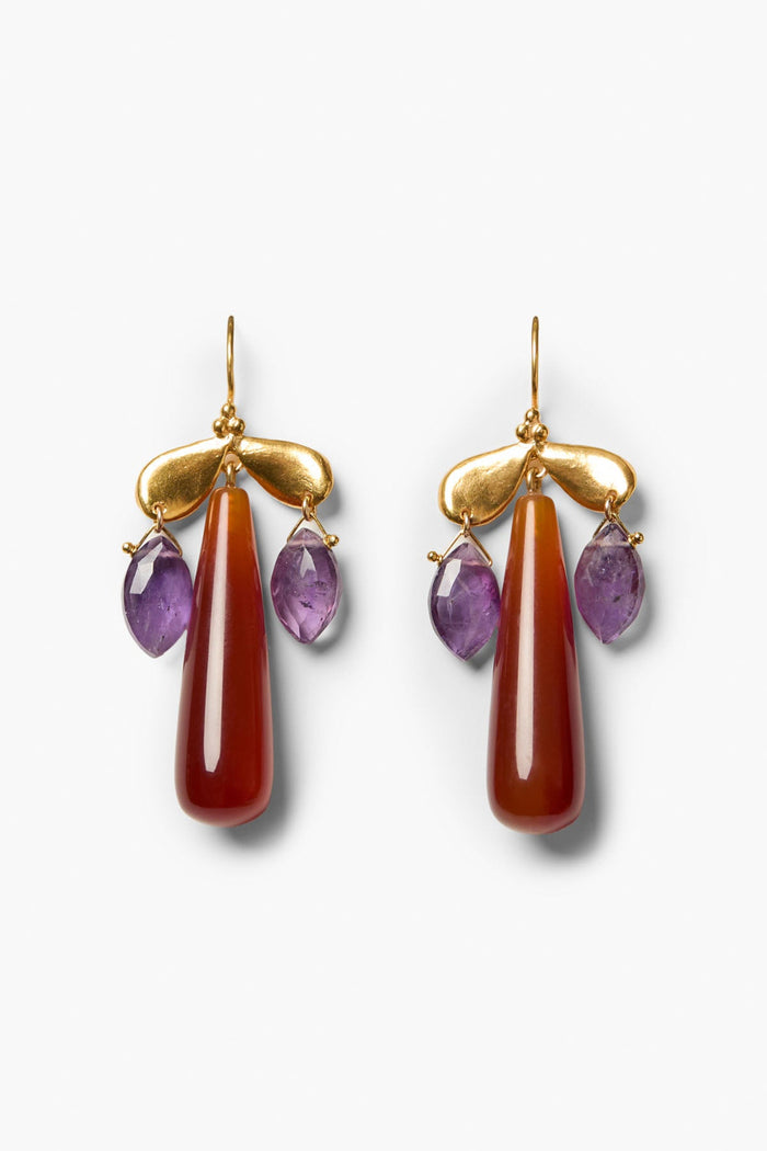 chan luu Dragonfly Chandelier Earrings Red Agate Earrings