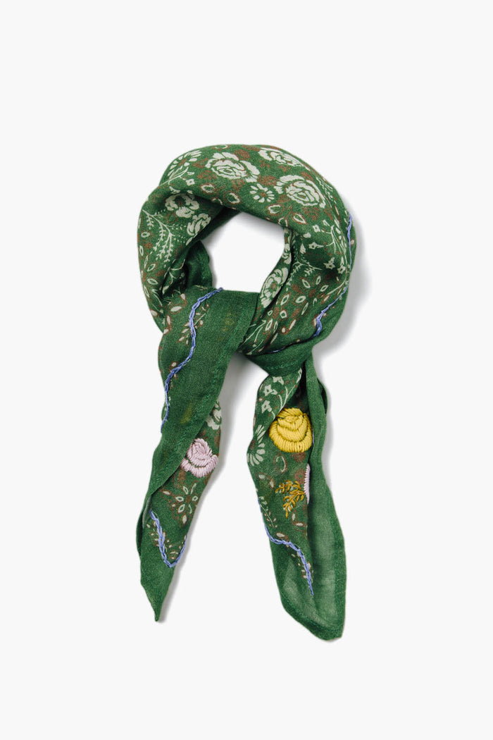 Chan Luu Embroidered Floral Bandana English Ivy Accessories