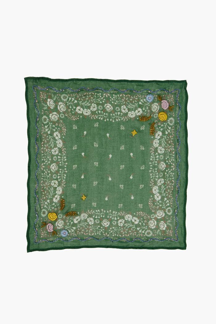 chan luu Embroidered Floral Bandana English Ivy Accessories