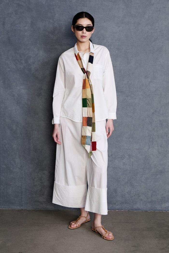 Chan Luu Exaggerated Silk Tie Scarf Patchwork Scarves