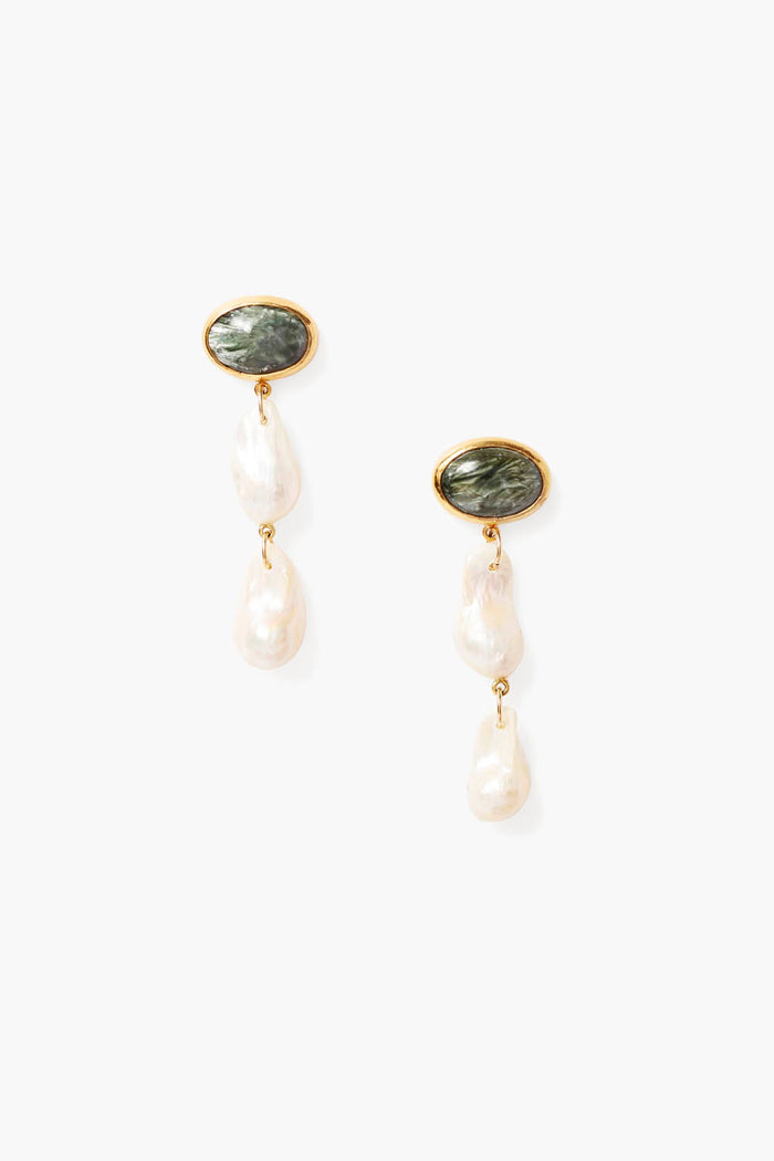 chan luu Georgette Drop Earrings White Pearl Earrings