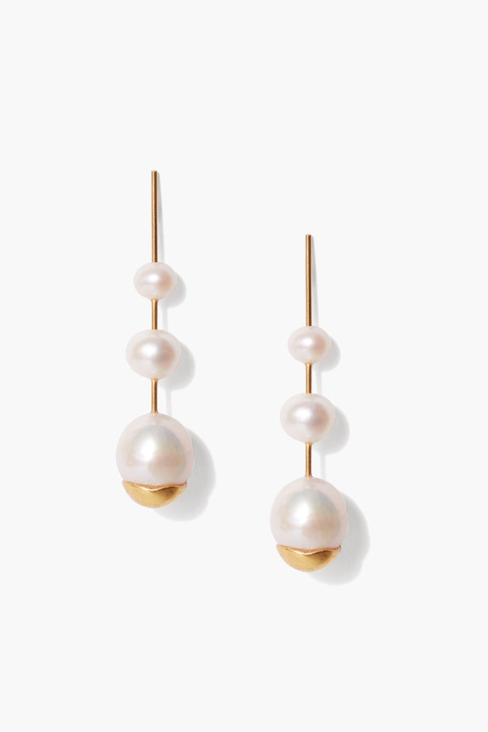 chan luu Gold Dipped Pearl Cascade Earrings Earrings