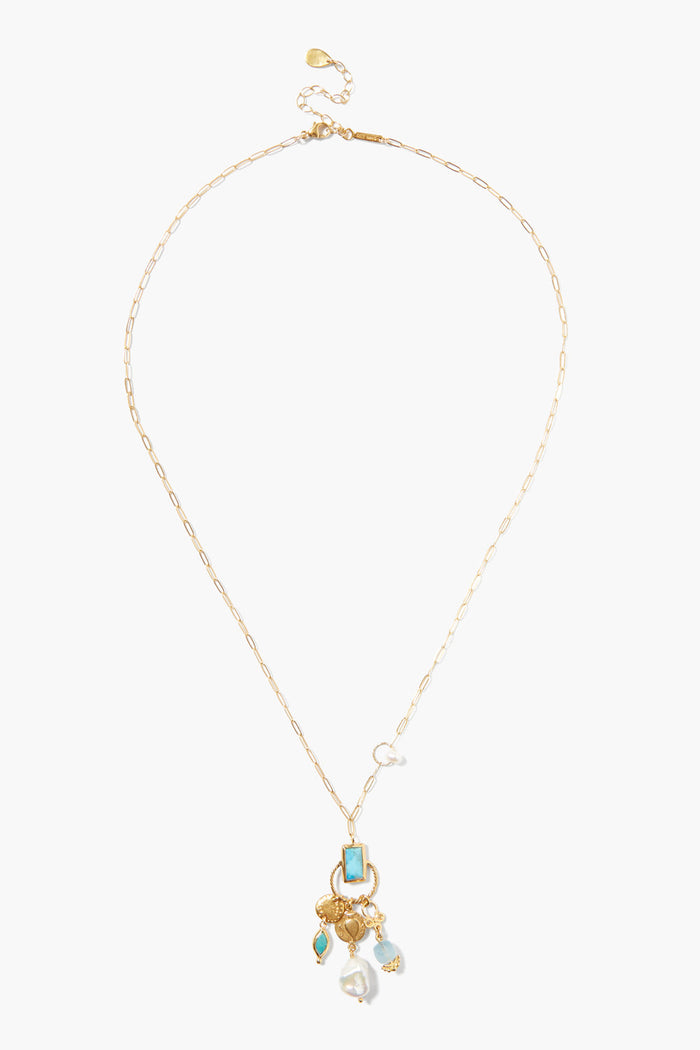 Chan Luu Halo Charm Necklace Turquoise Mix Necklaces